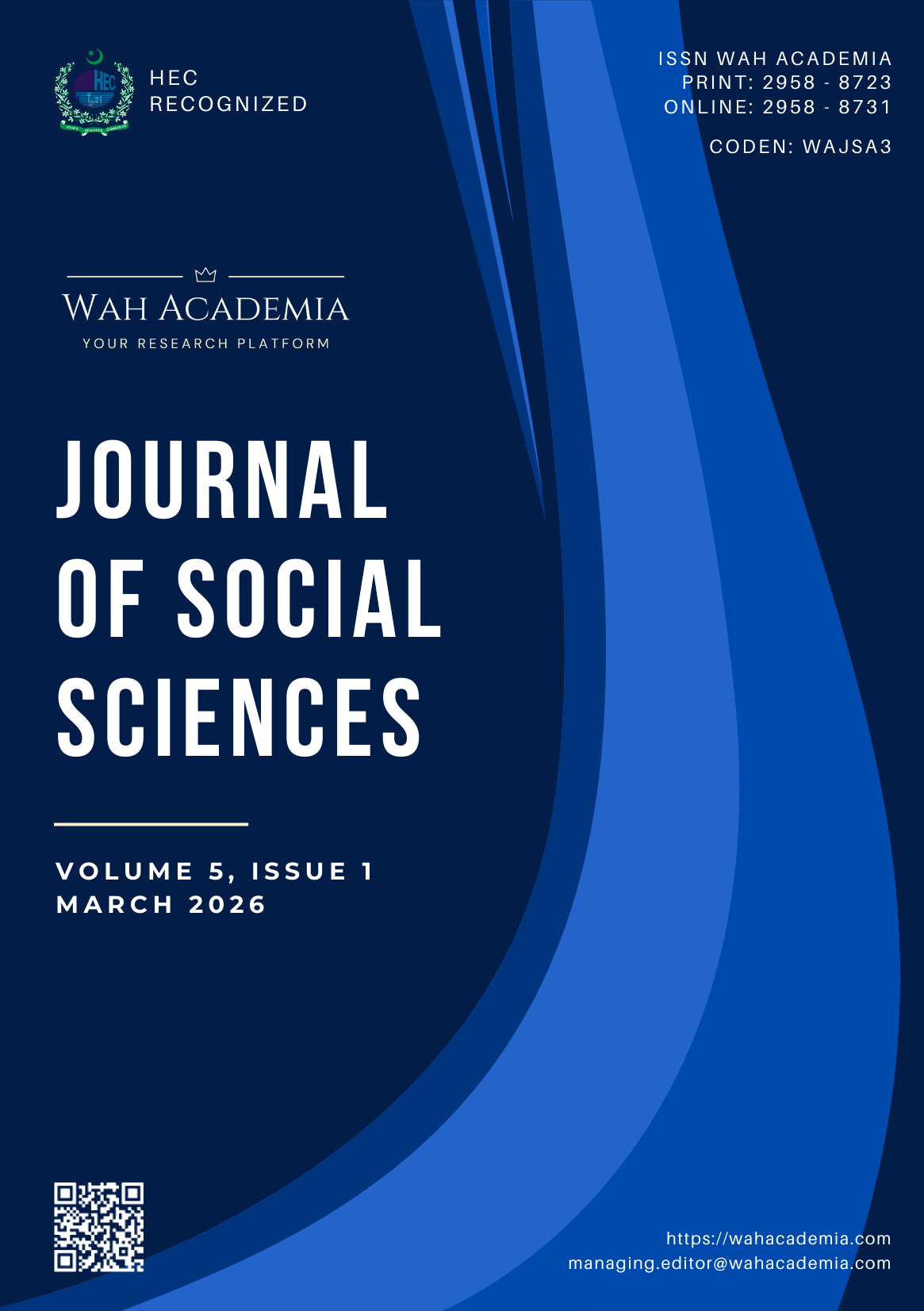 					View Vol. 5 No. 1 (2026): Wah Academia Journal of Social Sciences
				